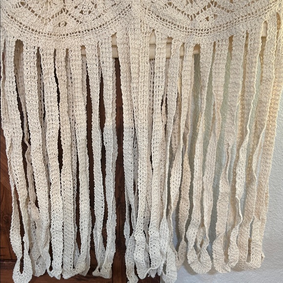 Boho Crochet Fringe High-Low Skirt - Cream - Picture 8 of 15